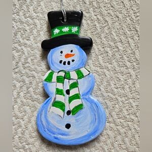 Handpainted Snowman Christmas Ornament